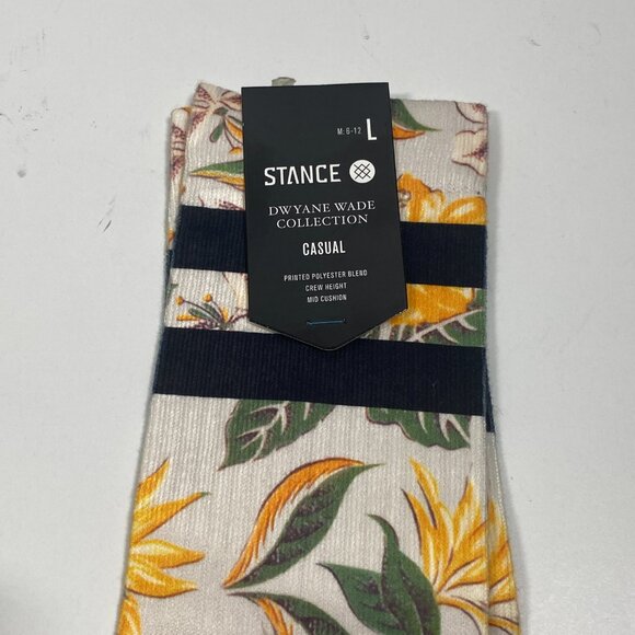 NWT Stance Dwayne Wade Collection - Floral Print - Crew Socks – Large - Picture 3 of 5